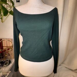 Green off shoulder top